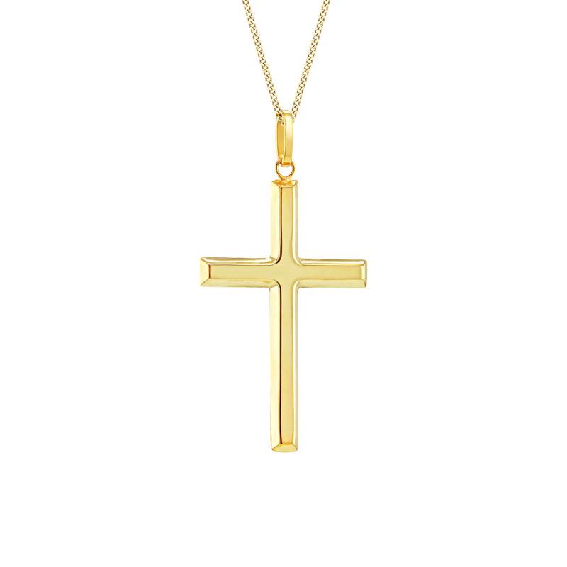 375 Yellow Gold Polished Cross Pendant - Vandona