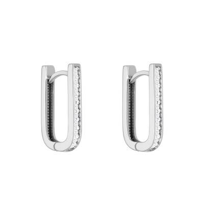 Boucles d'oreilles Diamants 0,13 ct en Or Blanc 750 - Divine
