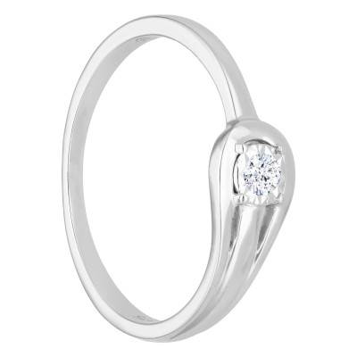 375 White Gold & 0,15 ct Diamond Solitaire Ring (0,30 ct Effect) - Divine