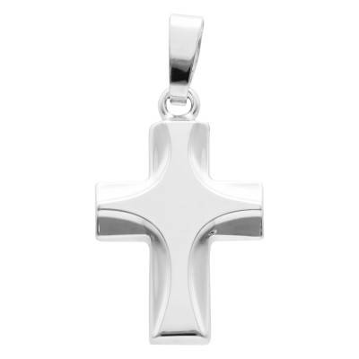 Pendentif Croix Creux en Or Blanc 375 - Vandona