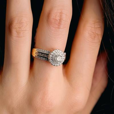 Bague Diamants 0,97 cts en Or Jaune 750 - Divine