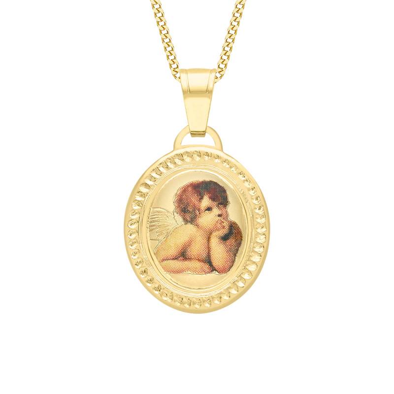375 Yellow Gold Oval Cherub Medal - Vandona