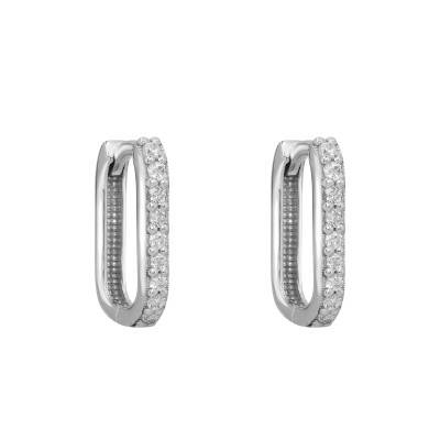 Boucles d'oreilles avec Diamants 0,20 ct en Or Blanc 375 - Divine