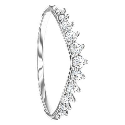 Bague en V Diamants 0,25 ou 0,50 ct - Or Blanc 375 ou 750 - Divine