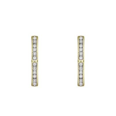 Boucles d'oreilles Diamants 0,20 ct en Or Jaune 750 - Divine