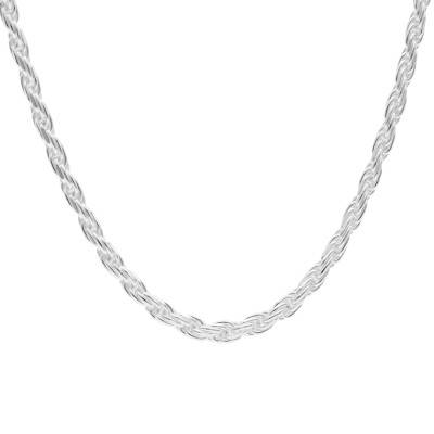 Chaîne Corde, Argent, Longueur 60 cm, Largeur 1,60 mm - Manillon