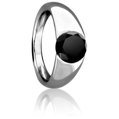 Temptation 925 Silver & Black Diamond 0.50 ct Signet Ring - Imperium