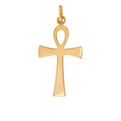 Croix de Vie polie 17 x 32 mm Or Jaune 750 - Emanessence