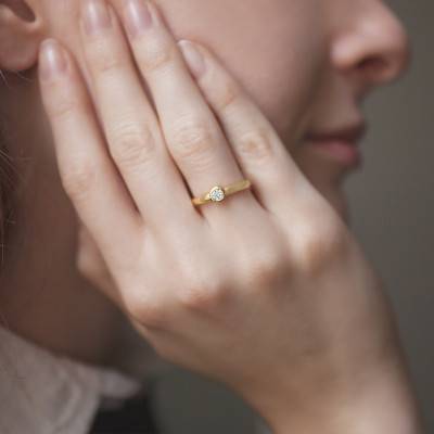 Bague Solitaire Diamant 0,15 à 0,30 ct GVS1 en Or Jaune 750 - Ocarat