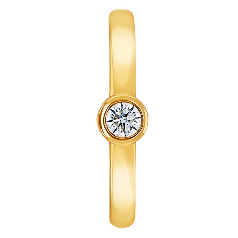Bague Solitaire Or Blanc 18 Carats Avec Diamant 0,25 Carat - Marque Diamanti, Taille 54