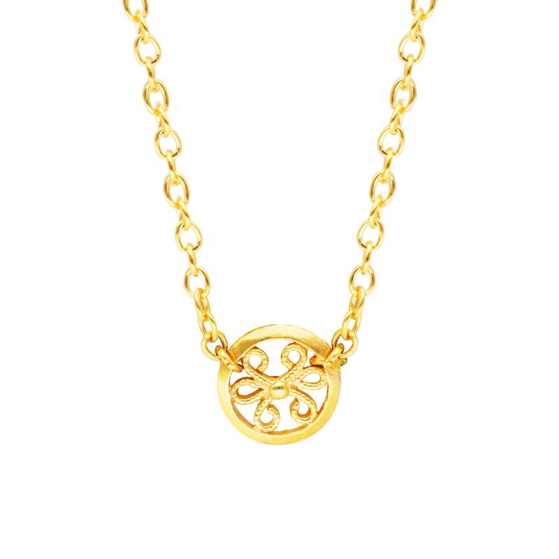 Round Yellow Gold 750 Necklace, 42 cm - Lucas Lucor