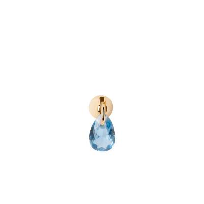 Boucle d'oreille Unique Lily en Argent Doré & Zircone Bleue - PG01-202-U - Pdpaola