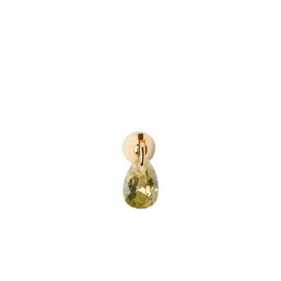 1 Single Lily Earring in Gold-Plated Silver & Green Cubic Zirconia - PG01-203-U - Pdpaola