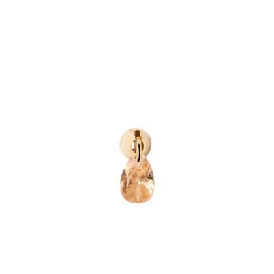 Boucle d'oreille Unique Lily en Argent Doré & Zircone Pêche - PG01-204-U - Pdpaola