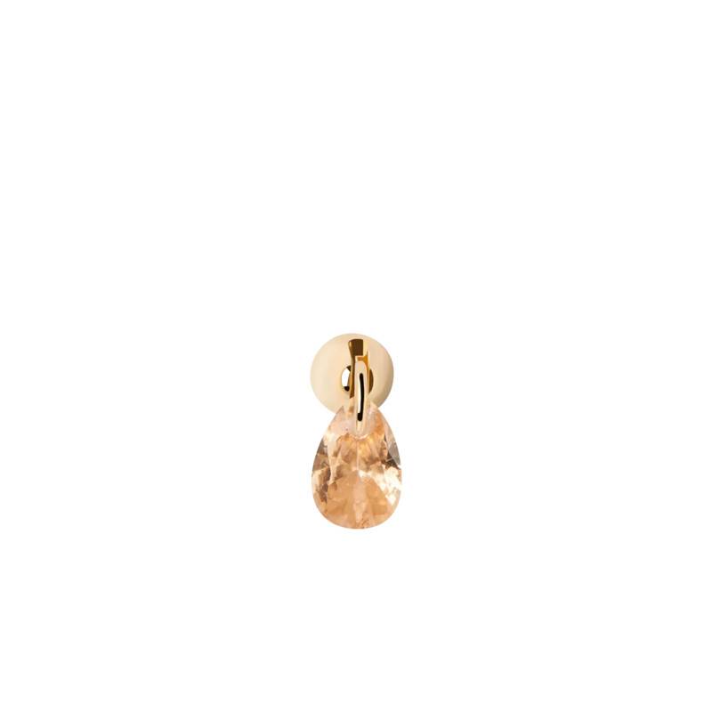 1 Single Lily Earring in Gold-Plated Silver & Peach Cubic Zirconia - PG01-204-U - Pdpaola