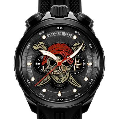 Montre BOLT-68 Heritage Skull Pirate Rouge BS45CHPBA.073-1.12 - BOMBERG