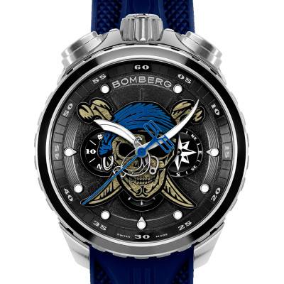 Montre BOLT-68 Heritage Skull Pirate Bleue BS45CHSS.073-3.12 - BOMBERG