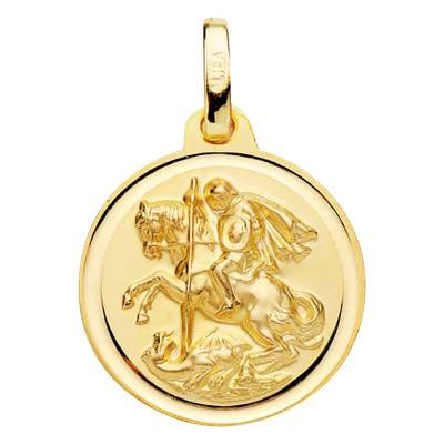 375/1000 Yellow Gold Saint George Medal, 16 mm Diameter - Vandona