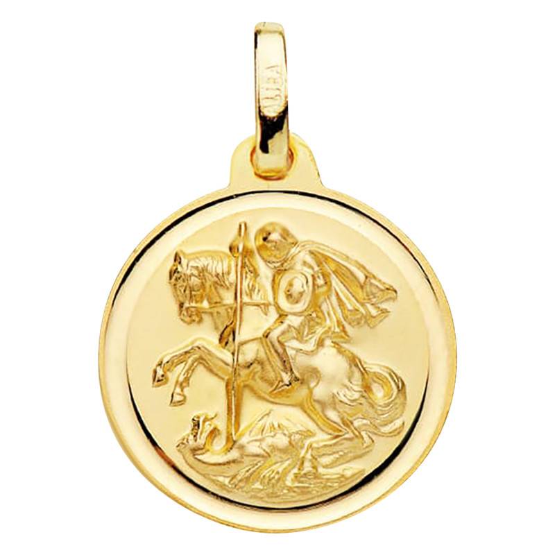 375/1000 Yellow Gold Saint George Medal, 16 mm Diameter - Vandona