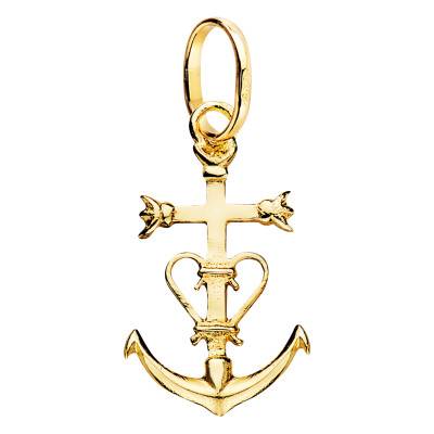 375/1000 Yellow Gold Camargue Cross Pendant - Vandona