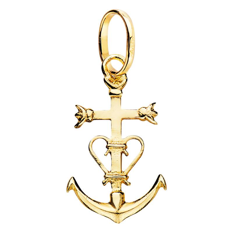 375/1000 Yellow Gold Camargue Cross Pendant - Vandona
