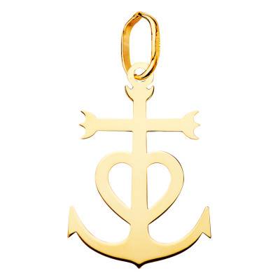 Pendentif Croix Camarguaise en Or Jaune 750 - Vandona