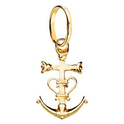 750/1000 Yellow Gold Camargue Cross Pendant - Vandona