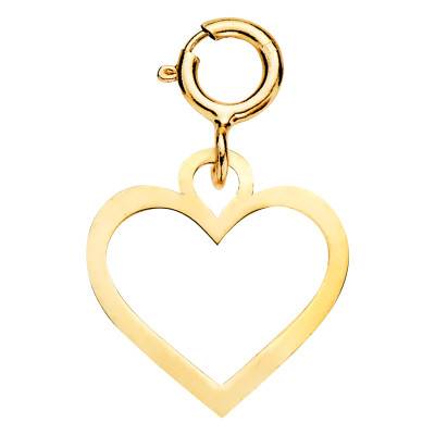 750/1000 Yellow Gold Open-Work Heart Pendant - Emanessence