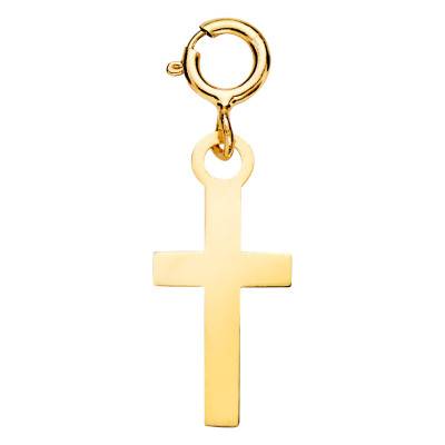 Pendentif Croix Polie en Or Jaune 750 - Emanessence