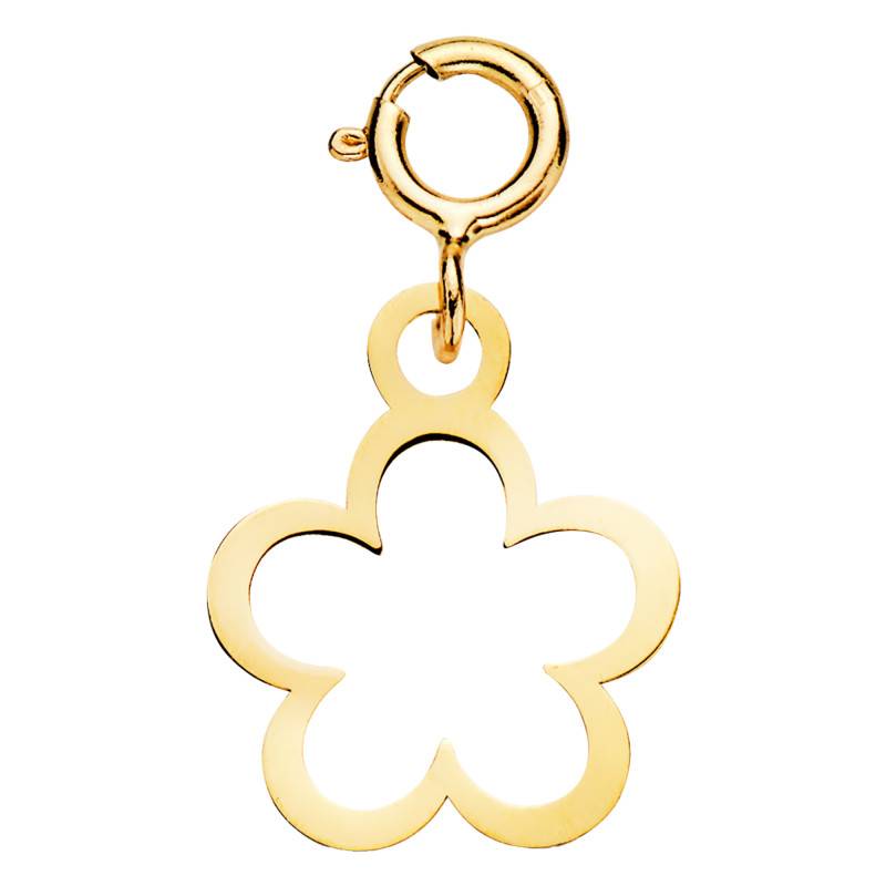 750/1000 Yellow Gold Open-Work Daisy Pendant - Emanessence