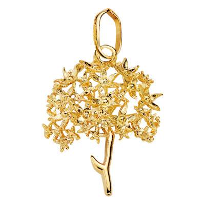 750/1000 Yellow Gold Textured Tree of Life Pendant - Emanessence