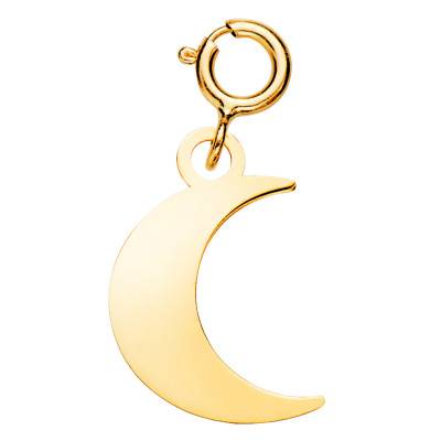 Pendentif Lune en Or Jaune 750 - Emanessence