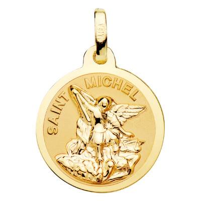 750/1000 Yellow Gold Saint-Michel Medal, 16 mm Diameter - Vandona