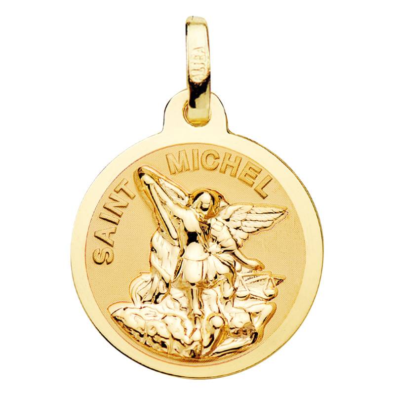 750/1000 Yellow Gold Saint-Michel Medal, 16 mm Diameter - Vandona