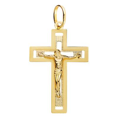 750 Yellow Gold Christ on the Cross Pendant - Vandona