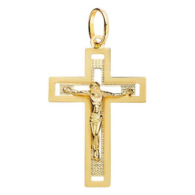 750 Yellow Gold Christ on the Cross Pendant - Vandona