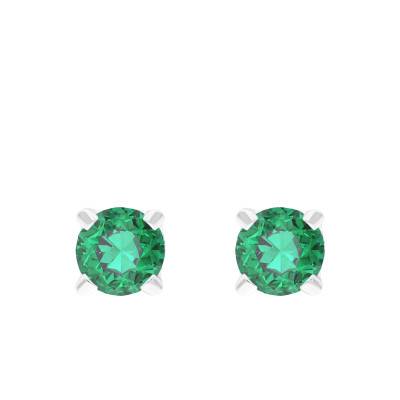 Boucles d'oreilles en Or Blanc 375 & Émeraudes - Aurora