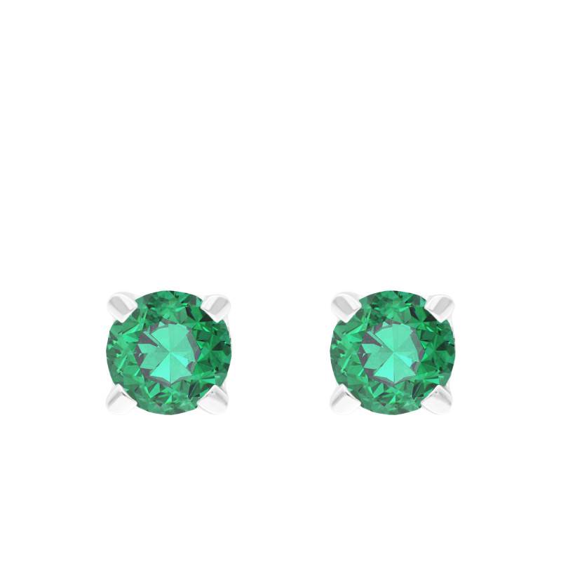 375 White Gold & Emerald Stud Earrings - Aurora