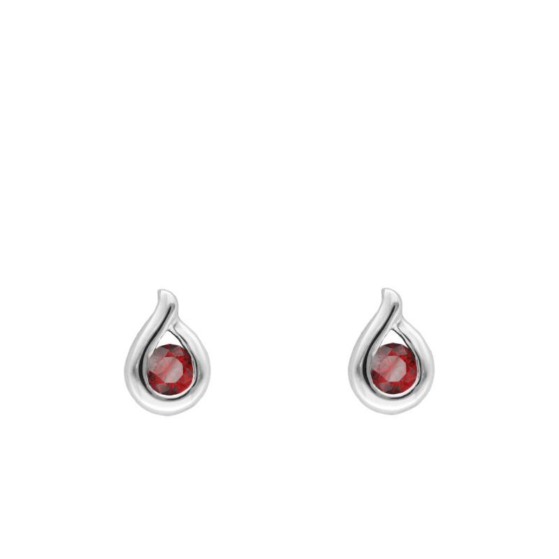 375 White Gold Drop Earrings & Rubies - Aurora