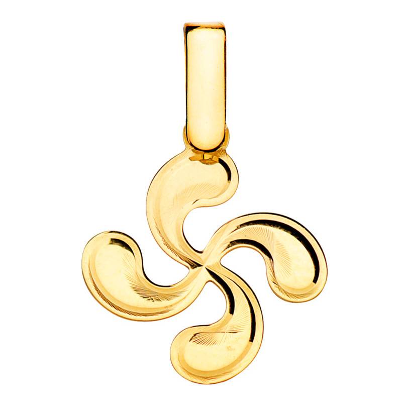750/1000 Yellow Gold Basque Cross Pendant - Vandona