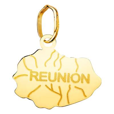 Pendentif Île Réunion en Or Jaune 750 - Emanessence