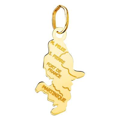 Pendentif Île Martinique en Or Jaune 750 - Emanessence