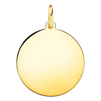 750/1000 Yellow Gold Round Pendant, 14 mm or 16 mm Diameter - Vandona