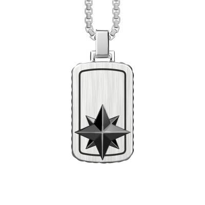 925 Silver & Ceramic Cosmopolitan Compass Rose Pendant Necklace, 50 cm - ESC028 - Zancan