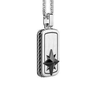 925 Silver & Ceramic Cosmopolitan Compass Rose Pendant Necklace, 50 cm - ESC028 - Zancan