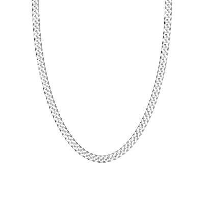 925 Silver Cubana Cuban Chain Necklace, 50 cm - EXC470-B - Zancan