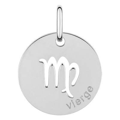 Pendentif Signe Astrologique Vierge en Argent 925, Diamètre 15 mm - Emanessence