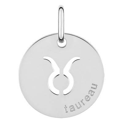 Pendentif Signe Astrologique Taureau en Argent 925, Diamètre 15 mm - Emanessence