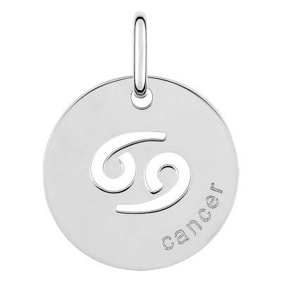 Pendentif Signe Astrologique Cancer en Argent 925, Diamètre 15 mm - Emanessence
