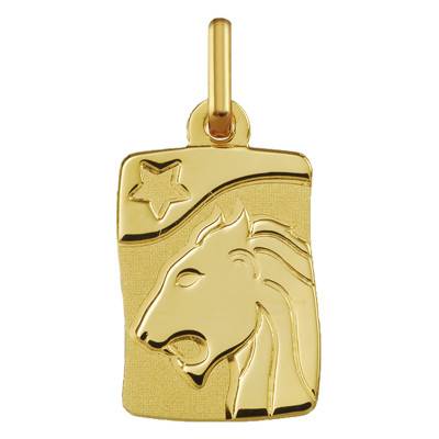 375/1000 Yellow Gold Leo Zodiac Sign Pendant - Argyor